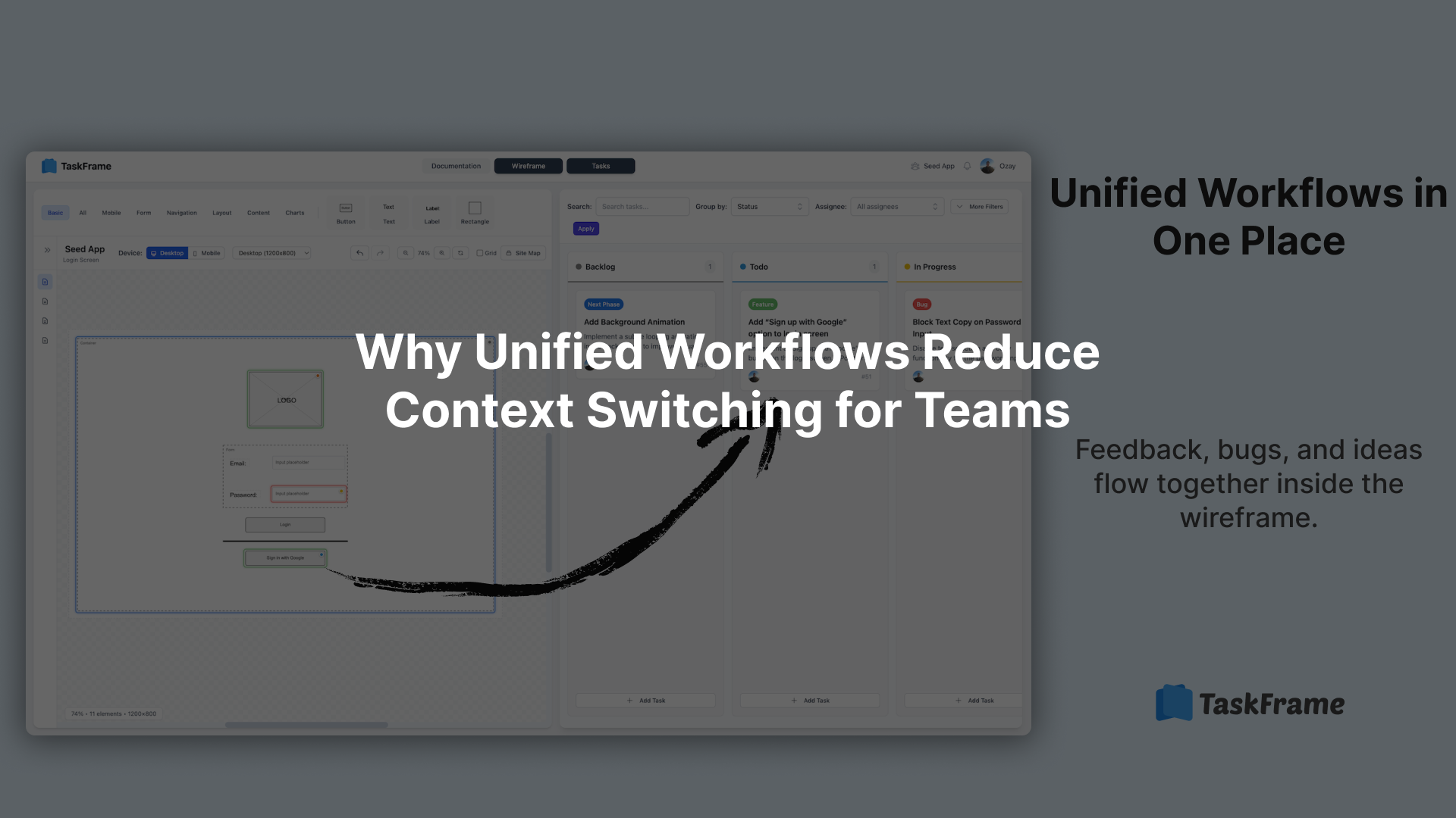 Unified Workflows in One Place: Wireframes and Tasks in Sync