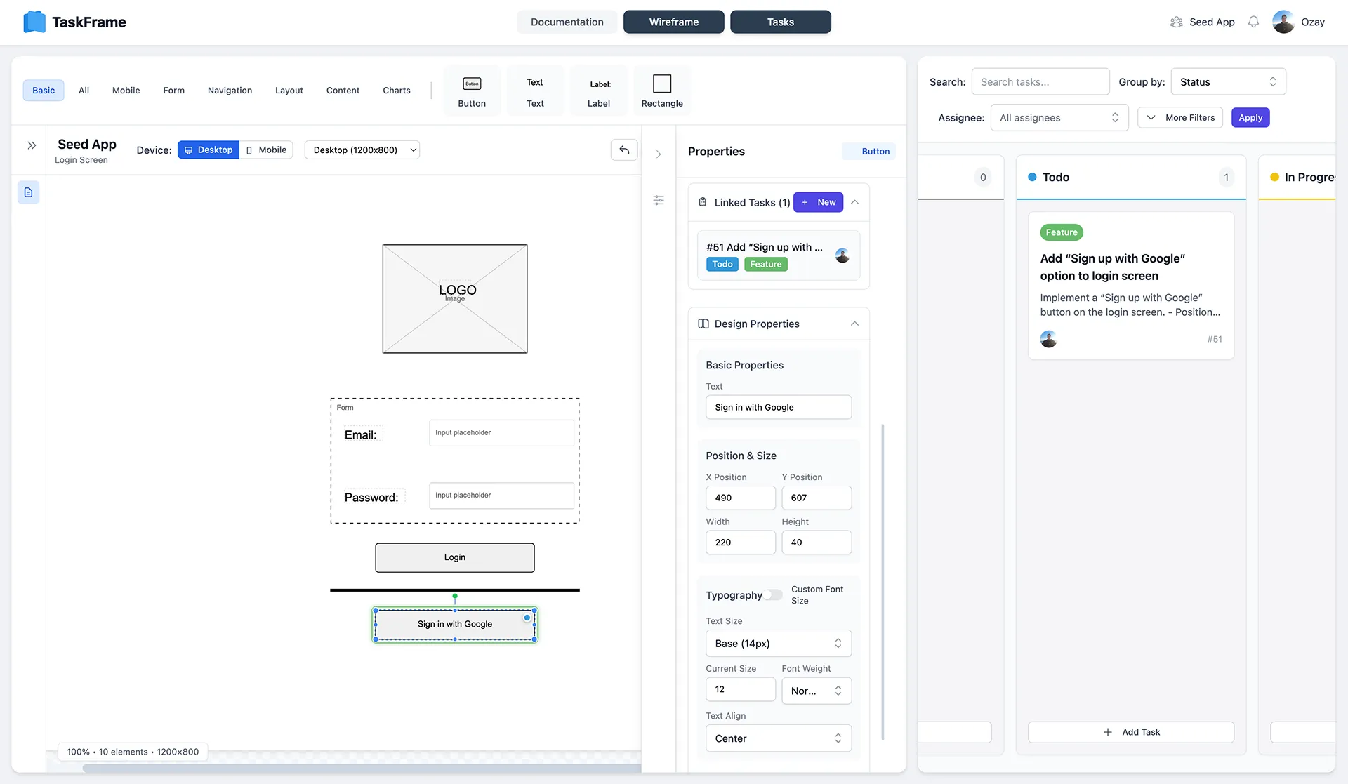 Clean feature image: Create tasks from wireframes